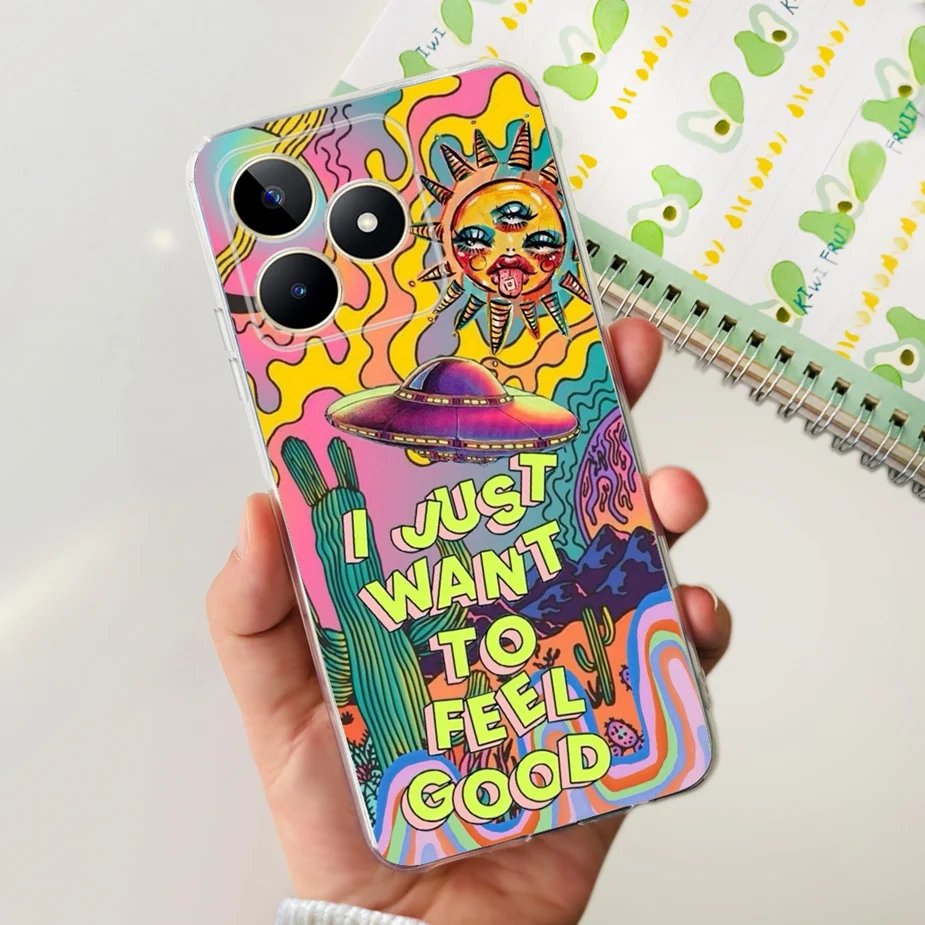 Stylish Painted Clear Silicone Phone Case - Soft Protective Cover