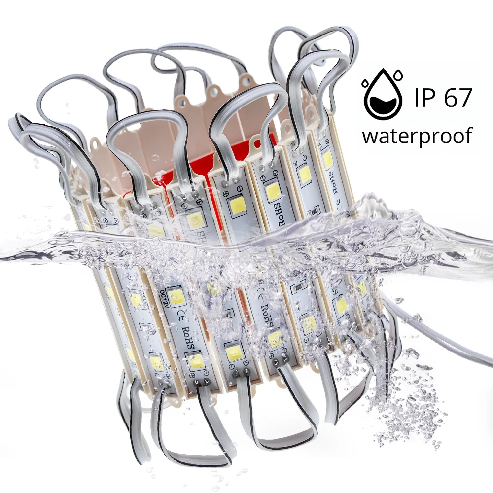 5050 3LED Patch Module Waterproof IP65 DC 12V White Warm Light RGB Super Backlight Module Lighting Advertising Box Sign led modules led module 20X