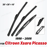  Wiper Front & Rear Wiper Blades Set For Citroen Xsara Picasso 1998 - 2005 Windshield Windscreen Window Brush 26"+26"+16" 1