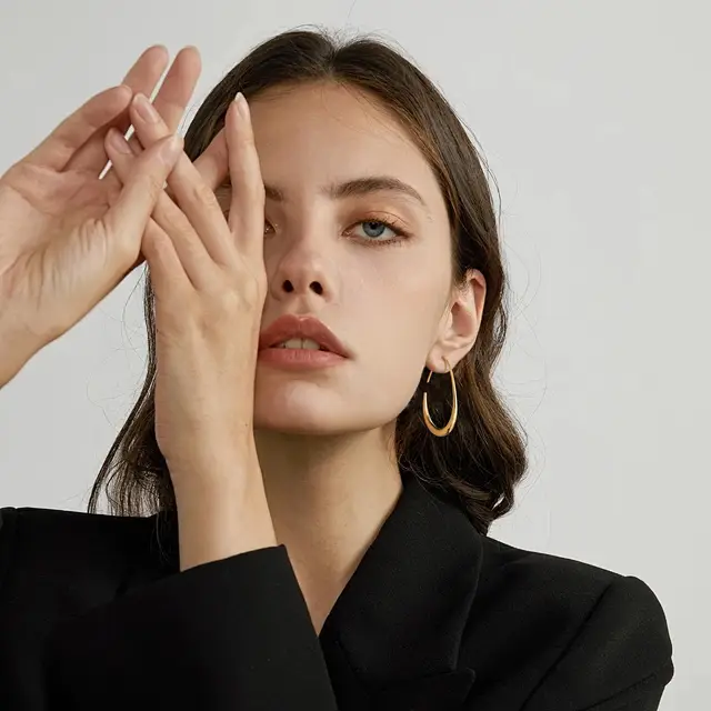 Gold Earrings For Women Devon Leigh 18K Gold-Plated Teardrop Post