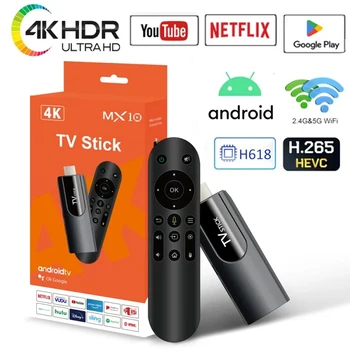 MX10 F3/MX10 mini TV stick h618 android13 ATV 4K HD TV box 2.4/5G WiFi smart TV receiver for Google YouTube Netflix media player 1