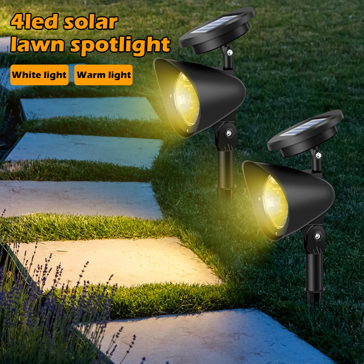 Description Picture 5 of itemLED Solar Spotlight Outdoor IP65 Waterproof Landscape 4 LED Spotlights Auto On/Off Lawn Light Garden Decoration for Outdoor Path