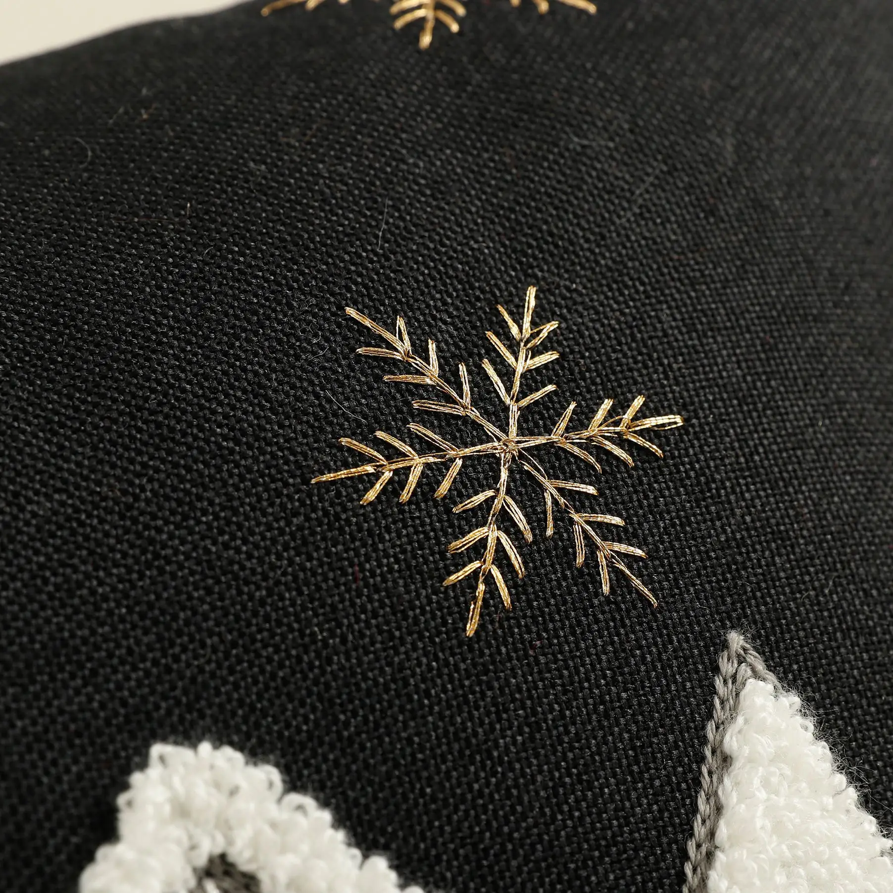 1/2 قطعة وسادة رمي التطريز يغطي مزيج القطن الكتان...