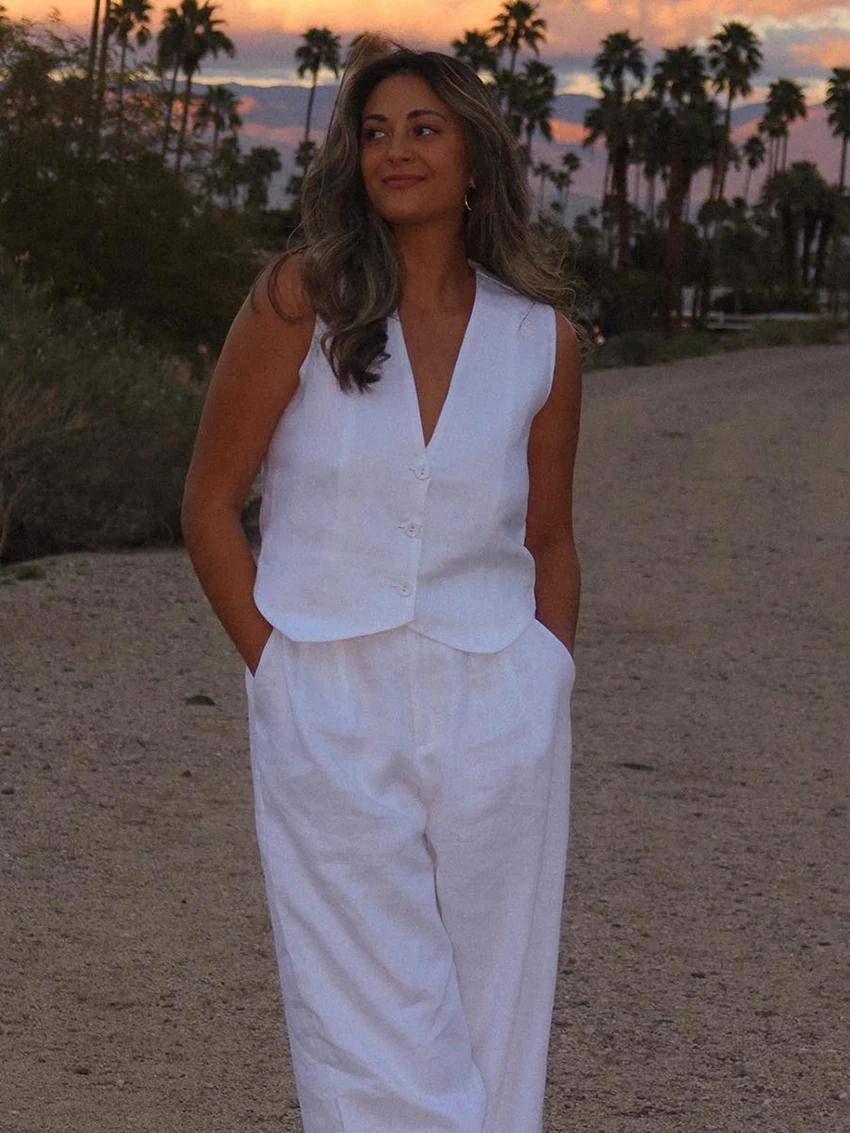 Marthaqiqi Fashion Ladies Pajamas Set Sexy V-Neck Sleepwear Tank Tops Nightwear Pants Causal Cotton Women Nightie 2 Piece Suits