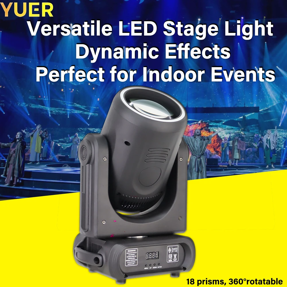 

Professional LED Stage Light, 120W White with 24 SMD 5050 LEDs, Colorful Patterns, Prism, DMX Control, Ideal for Indoor Events