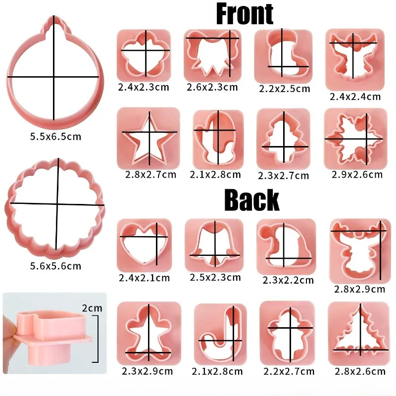 10Pcs Christmas Jam Cookie Mold DIY Gingerbread Xmas Tree  Biscuit Fondant Embosser Stamp Cake Decorating Tool Baking Supplies