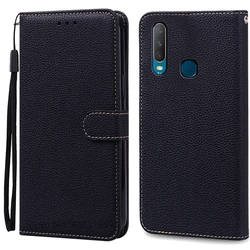 Leather Wallet Flip Case - Stylish and Durable Protective Cover for Vivo Y17 (Black)