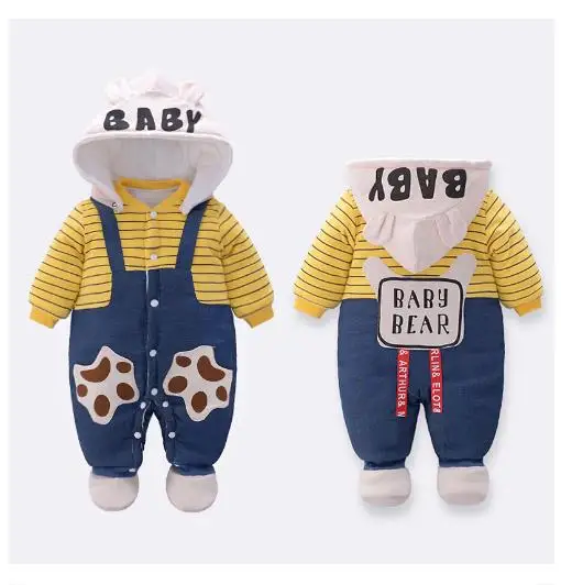 Little monkey's soft cartoon one-piece cotton-padded jacket
