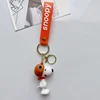Snoopy Woodstock Charlie PVC Keychain Cute Cartoon Couple Chain Soft Rubber Small Pendant Key Ring Gift Decoration Accessories 4