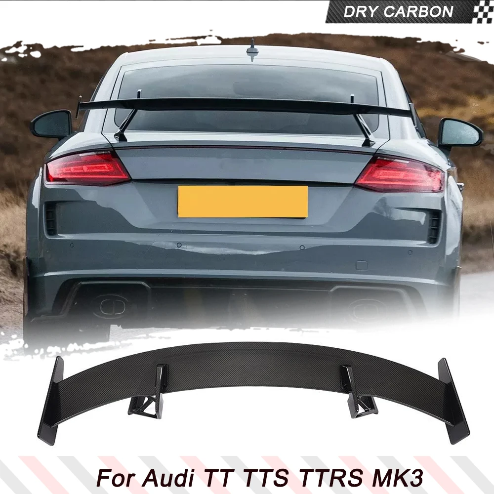 

Prepreg сухое углеродное волокно для Audi TT TTS TTRS MK3 2015-2024 Автомобильный задний багажник багажника губа крыло спойлер