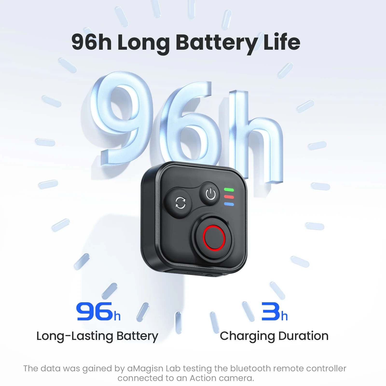 Main tenant une télécommande Bluetooth pour caméra action 360 DJI OSMO, prête à utiliser