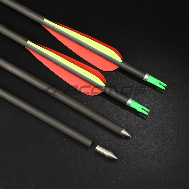 12 Pack 31" Pure Carbon Arrow Shafts ID 6.2mm Spine 300-600 Archery DI - Foto 12