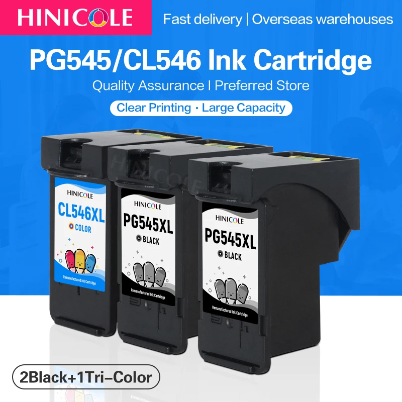 Hinicole 545 546 Pg545 Cartuccia Di Inchiostro Ricaricabile Per Canon Pg-545 Cl545 Cl-546 Pixma Mg2550 Mg2550S Mg2555 Mg2555S Mg2900 Mg2940