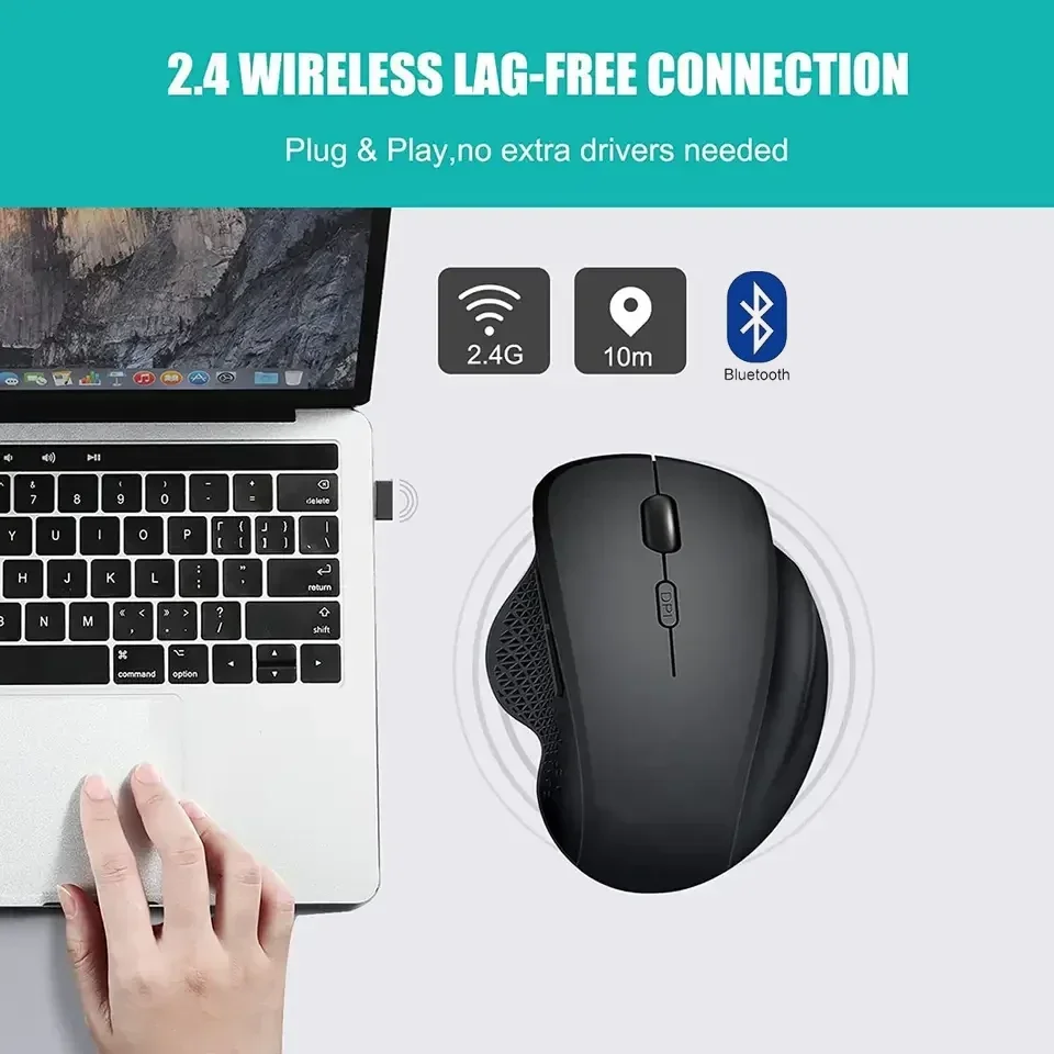 Wireless Bluetooth Mouse Wireless Computer Mouse Gamer 6 Buttons Ergonomic Rechargeable Mause Gaming Dual Mode Mice For PC gaming mouse,wireless mouse,wireless gaming mouse,ergonomic mouse