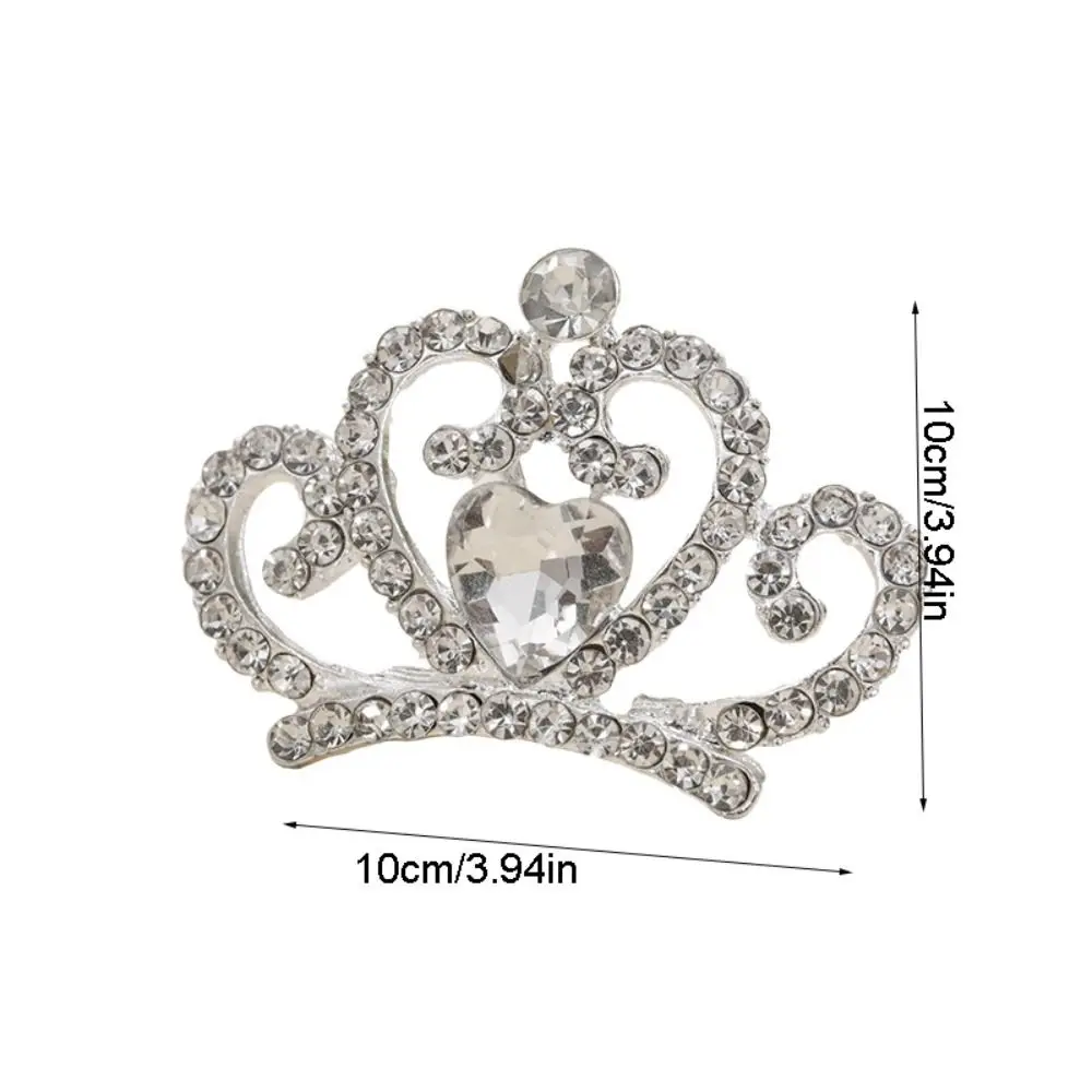 Flower Crystal Crown Hair Comb Hollow Love Heart Children Tiara Headband Wedding Jewelry Hair Styling Accessories 6