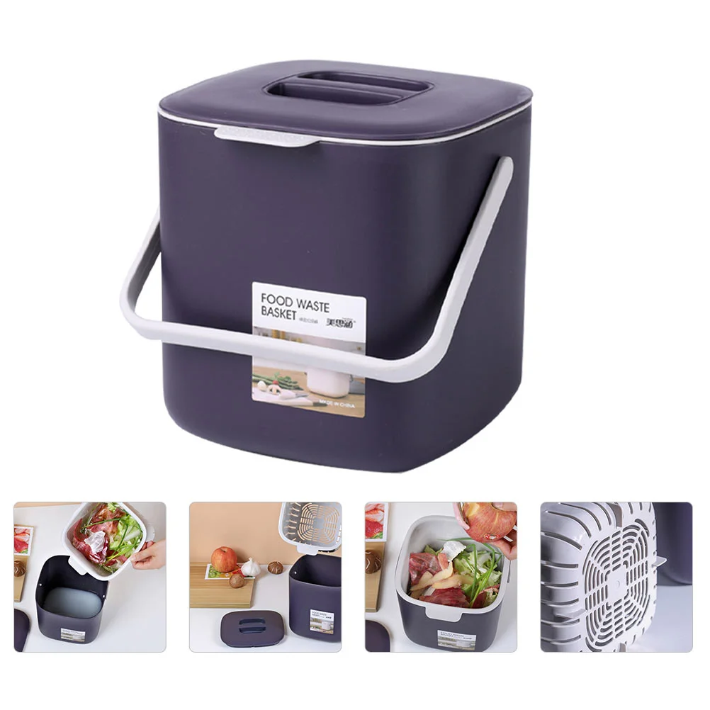 

1pc Garbage Container Kitchen Waste Bin Trash Recycling Can Covered Trash Bin