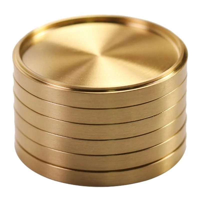 Copper Cup Coaster Brass Coaster Copper Cup Home Decor Drink for Bar Kitchen Coffee Tables Centerpieces Decorations Y5GB