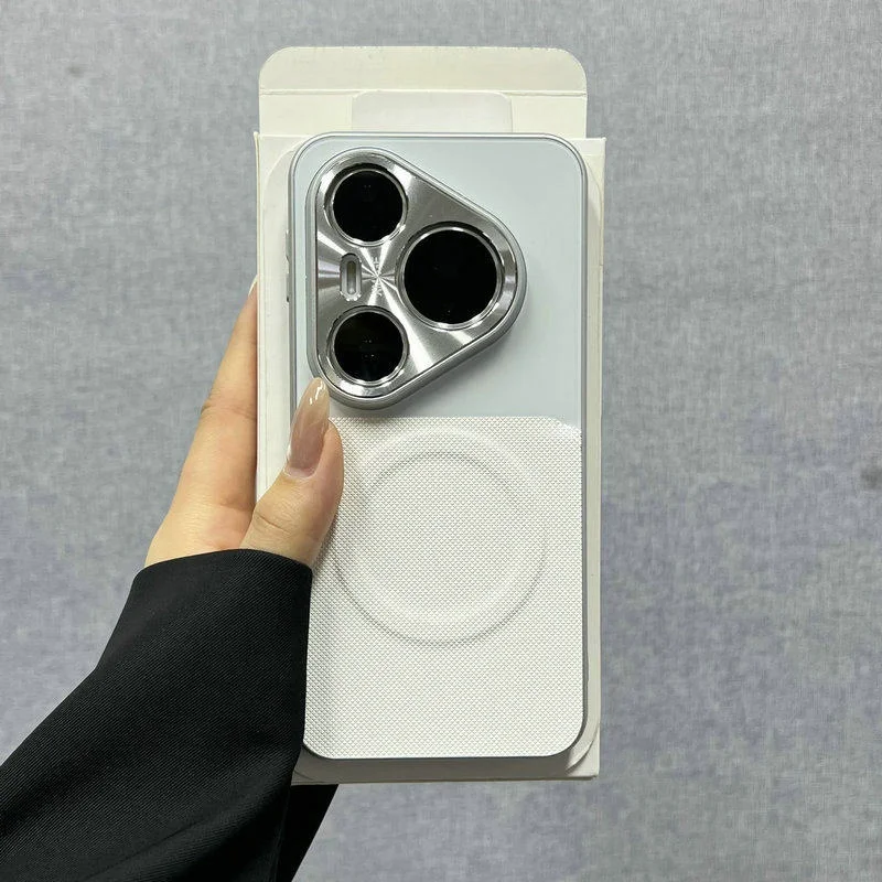 Luxury Fabric Texture Magnetic Armor Case with Wireless Charging Capability