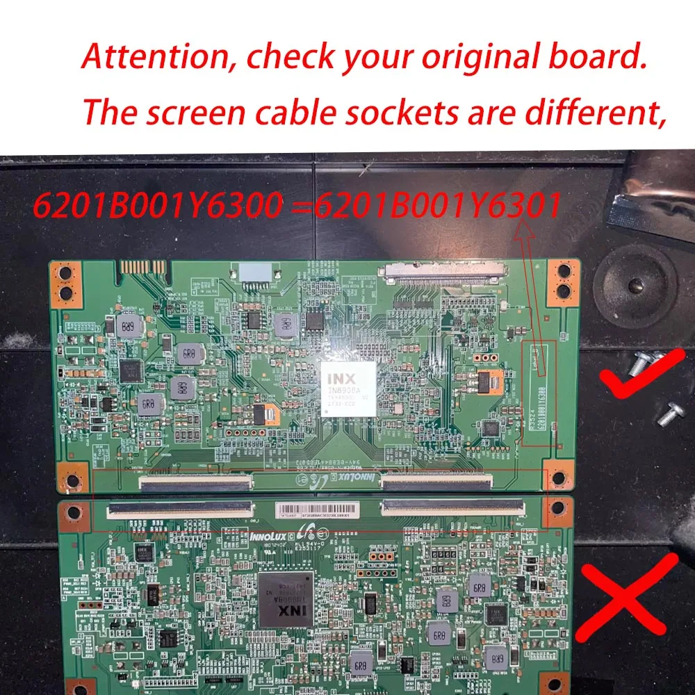 TV T-CON Logic Board 6201B001Y6300 MATDJ4E16 INX IN8908A