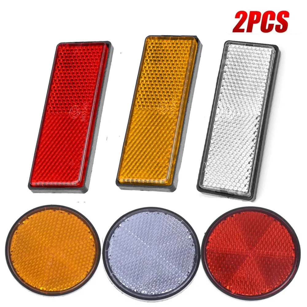 Self Adhesive Reflector 2x Self Adhesive Reflector Rectangular Round Safety Mark Signal Strip Reflective Car Carriers Fence Trailer Gate Post Waterproof