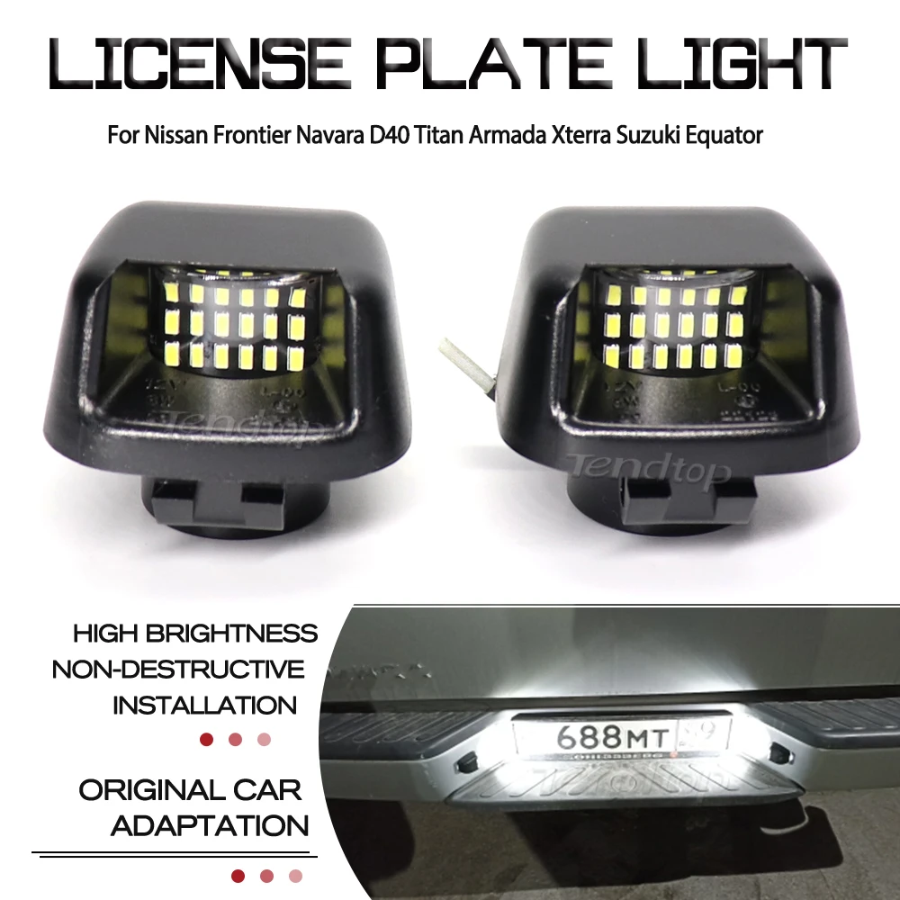 

Car LED License Plate Lights Number Lamp 18SMD Canbus White For Nissan Navara D40 Frontier Armada Titan Xterra Suzuki Equator