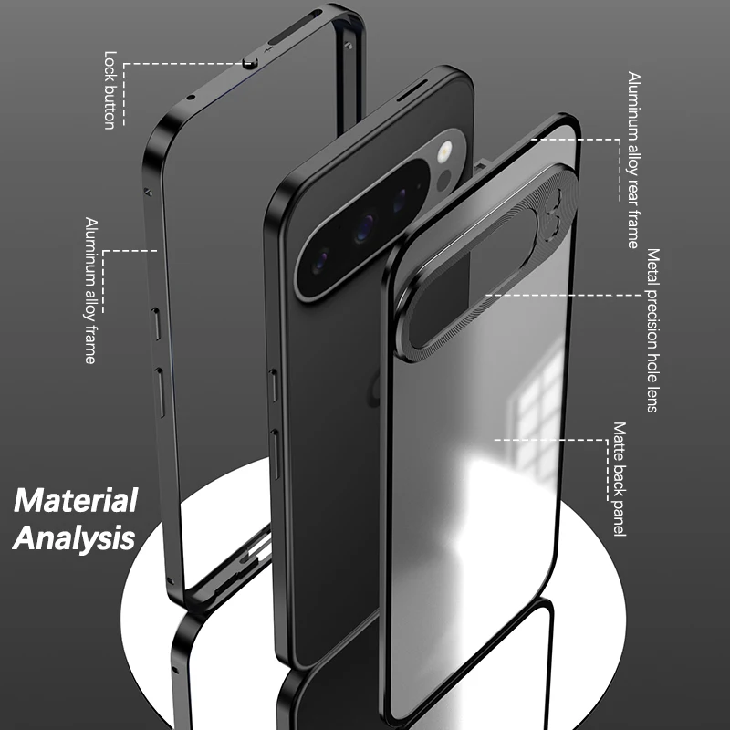 Aviation Aluminum Alloy Frame Bumper Phone Case with Matte PC Backplate Protective Cover