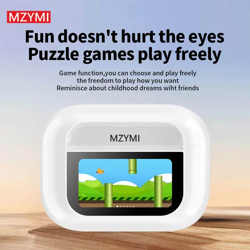 MZYMI A8 Pro Bluetooth5.4 Touch Control bluetooth earbuds Sports Active Noise Reduction Earphone Built in Mic With LED