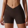84334-6db556.jpg Shorts de sport sans couture, taille haute, extensibles, effet galbant, pour yoga, course et fitness, pour femme