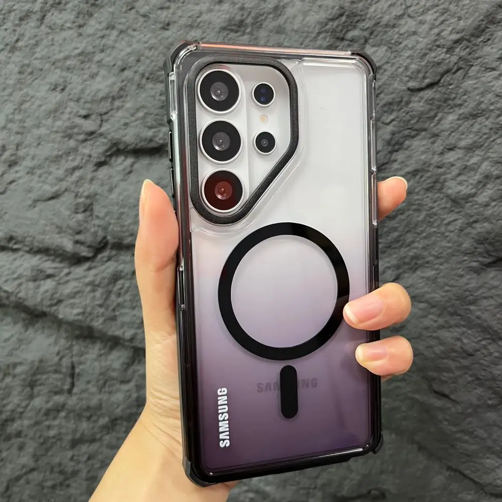 Transparent Gradient Magnetic Charging Protective Phone Case Shell
