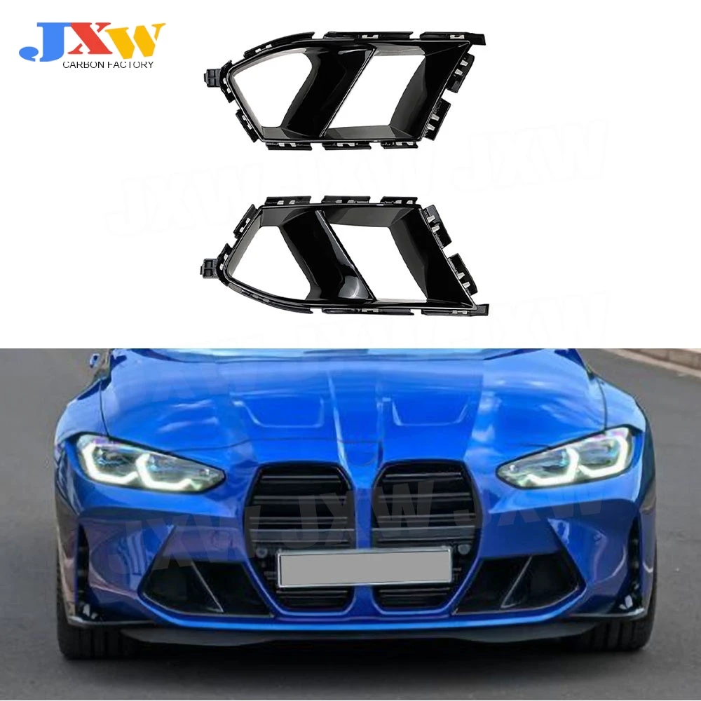 

ABS Car Front Bumper Air Vent Cover Trim For BMW 3 Series 4 Series G80 G82 G83 M3 M4 2021 + Front Mesh Grill Frame