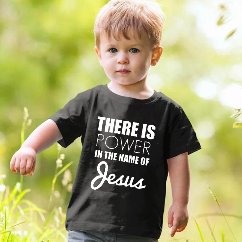 There Is Power In The Name of Jesus Kids Girls Boys Short Sleeve T ...