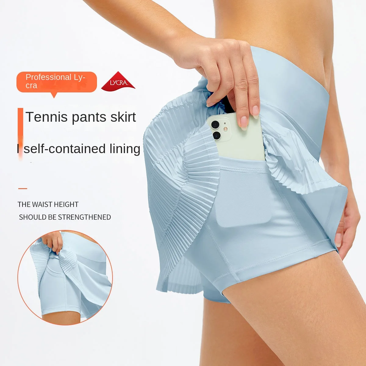Mermaid Curve Summer Tennis Skirt Sports Pleated Short Skirt Women Short Badminton Golf Yoga Running Fake Two Piece Skirts