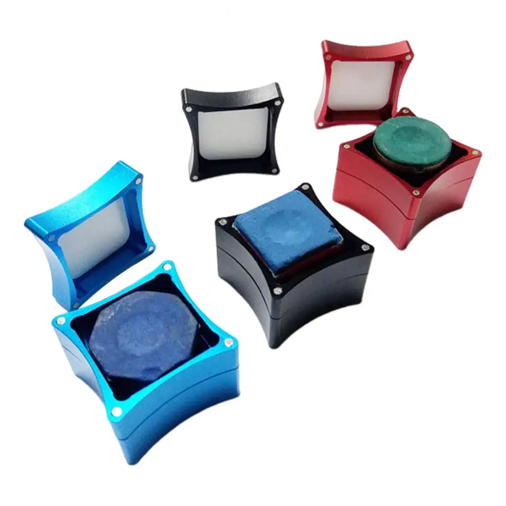 Square Cue Chalk Holder Portable Magnetic Pool Cue Chalk Holder with 3 Sections Aluminum Alloy Case Snooker for Carrying