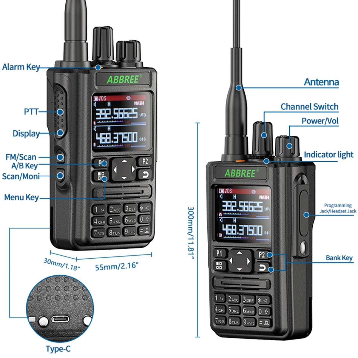 AR-869 Walkie Talkie GPS Transceiver 136-520Mhz All Bands