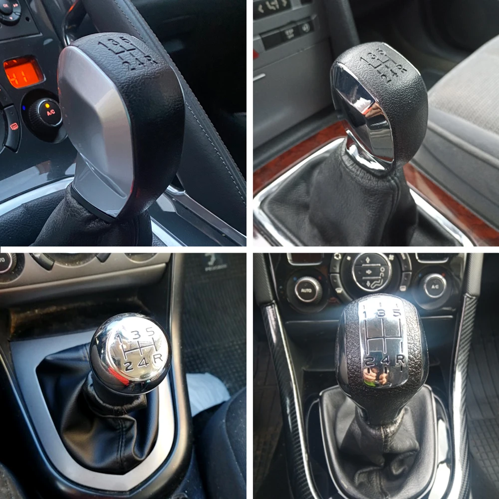 

New Chrome Car ABS Gear Shift Knob Manual 5 Speed For Peugeot 106 107 206 207 306 307 308 3008 406 5008 605 807