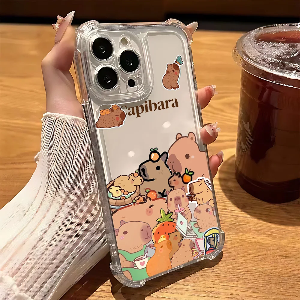 Capybara Cartoon Clear Anti-Fall Phone Case