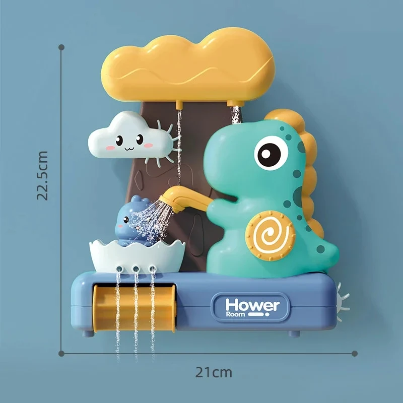 Children's Take A Shower Paddle Toys Cartoon Animals Dinosaurs Spin Water Spray Waterwheel Bath Toy Kids Delight Shower Toy Gift 6