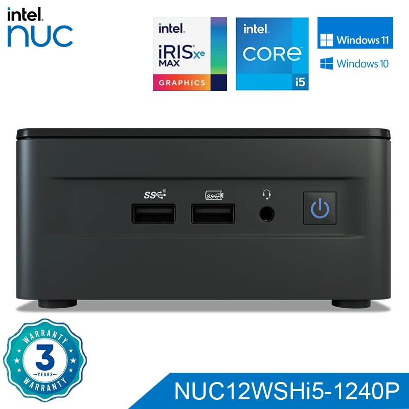 Intel nuc 12th nuc12wshi5 i5 1240p core processor iris xe graphics 4k