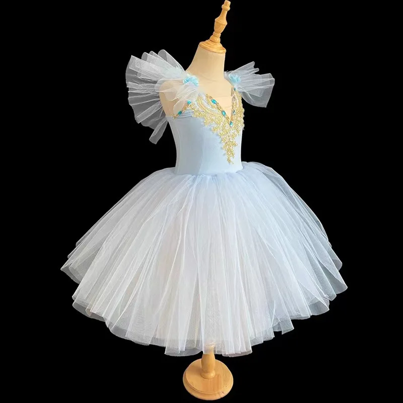 Summer Cute Mother-Kids Matching Family Outfits Tutu Ballet Dress Girl Stage Costume Mom Daughter Matching Dresses Women Clothes 5