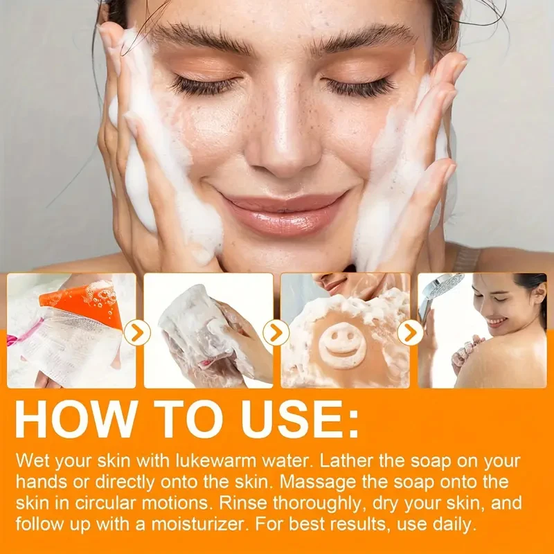 Kojic Acid Papaya Body Soap Deep Cleansing Smoothing Elbow Neck Knee Back Remove Chicken Skin Spot Armpit Soap 6