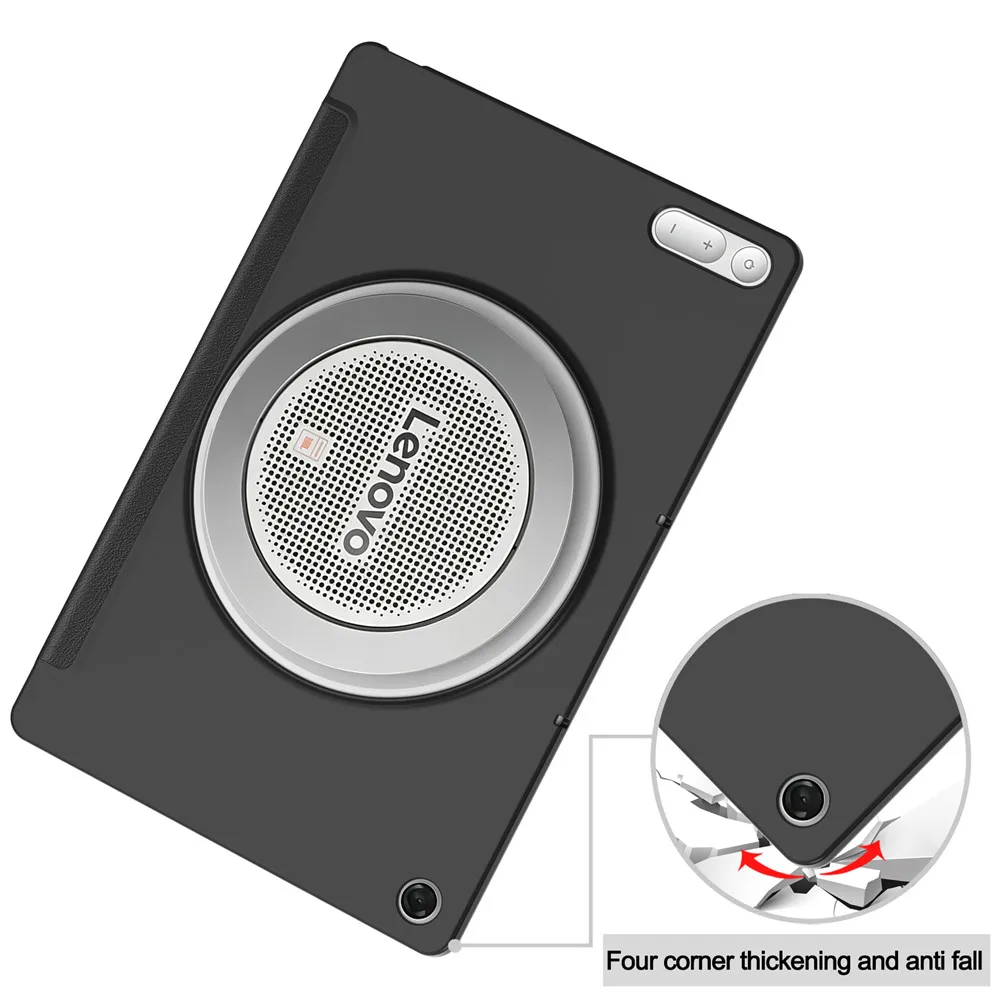 Premium PU Leather Tri-Folding Flip Stand Tablet Case - Hard Back Cover