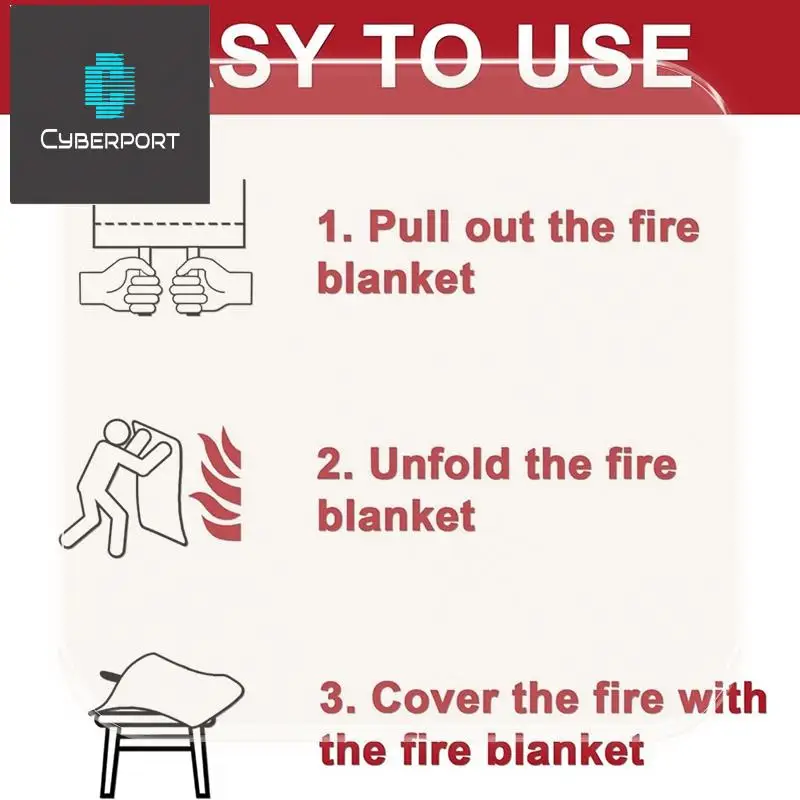 2PCS Emergency Fire Blanket, Fire Blanket, Suppression Blanket For Kitchen, Grill, Fireplace (39.4Inch X 39.4Inch) Durable
