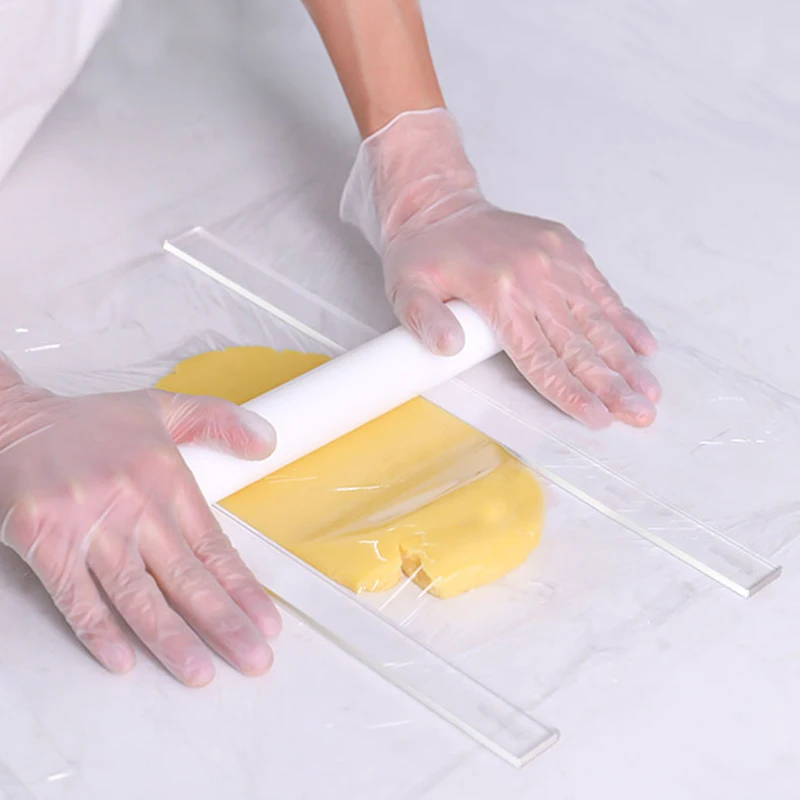 2Pcs Acrylic Biscuit Cake Rolling Tool Balance Ruler Fondant Icing Thickness Smoother Baking Accessories | Дом и сад