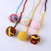 12/6/1Pcs Funny Cat Toys Colorful Yarn Ball with Bell Sounding Interactive Chewing Toy for Kitten Stuffed Toy Ball Cat Supplies