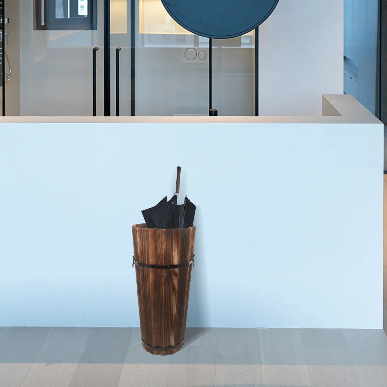 

Wooden Umbrella Stand Entryway Rustic Umbrella Holder Freestanding Cane Stand Decorative Umbrella Rack