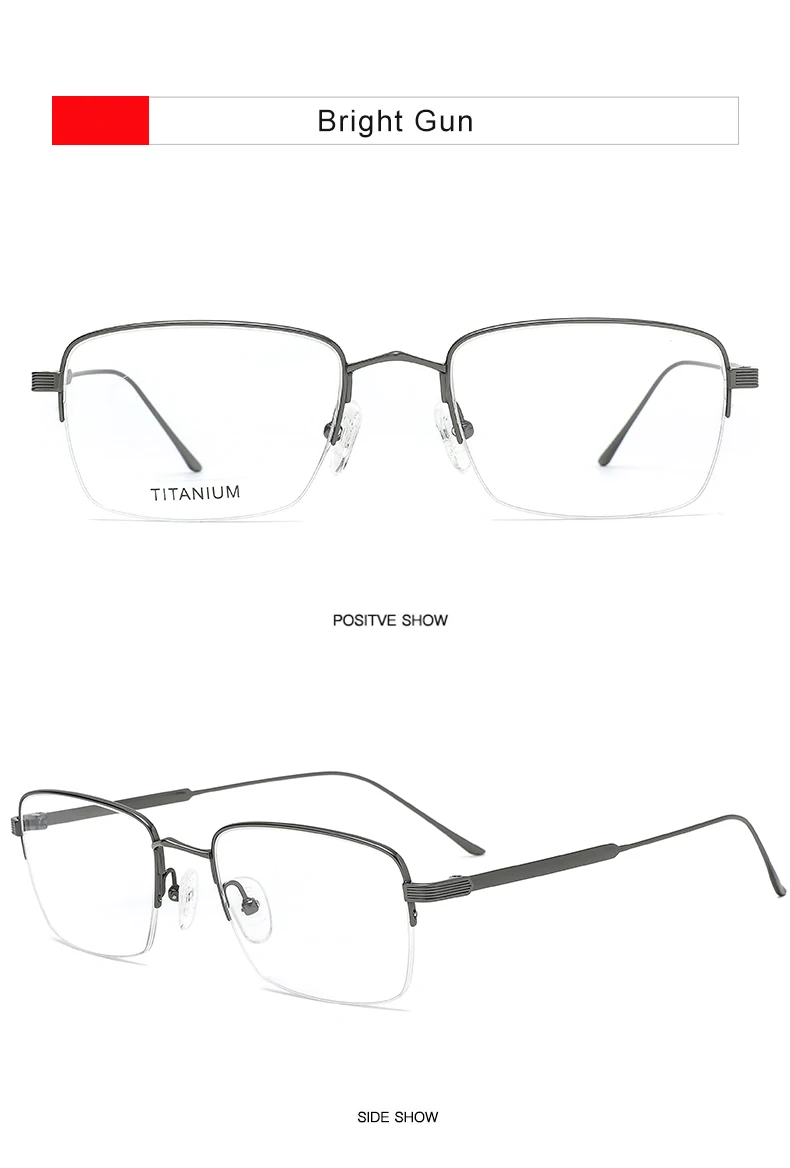 Krasivyy Unisex Semi Rim Square Titanium Eyeglasses 620262 Image 7