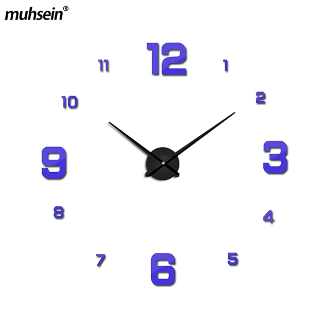 Muhsein 2022 Full Golde Sliver Black Wall Clock Modern Design Home Decoration Clock Unique Big Size 3D Wall Sticker Clocks 