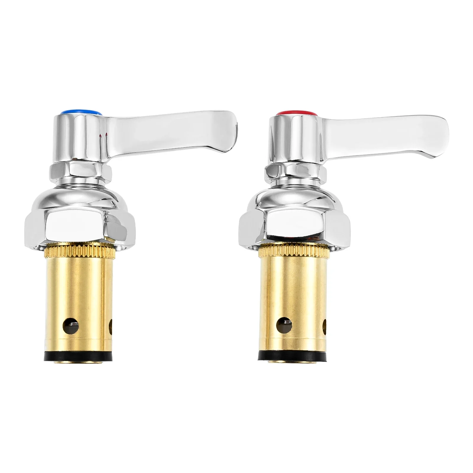 2pcs Handle Stem Assembly Blue Cold & Red Hot Side Spindle Assembly Valve Replacement for T&S Brass Faucets #002714-40 002713-40