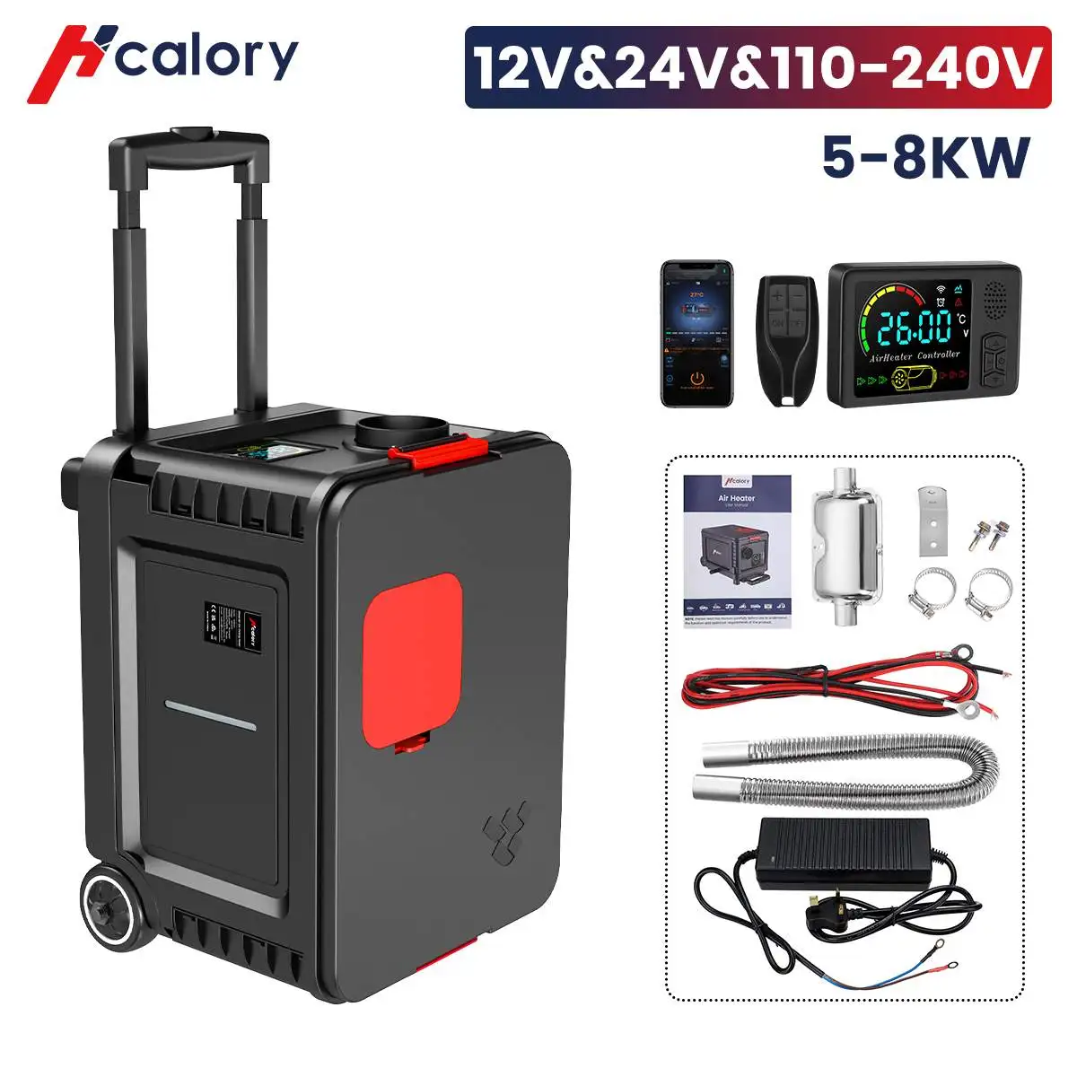 Hcalory Car Heater All in One 5KW 12V bluetooth App Smart Remote Control  Diesel Parking Heater LCD Display For Motorhome RV - AliExpress