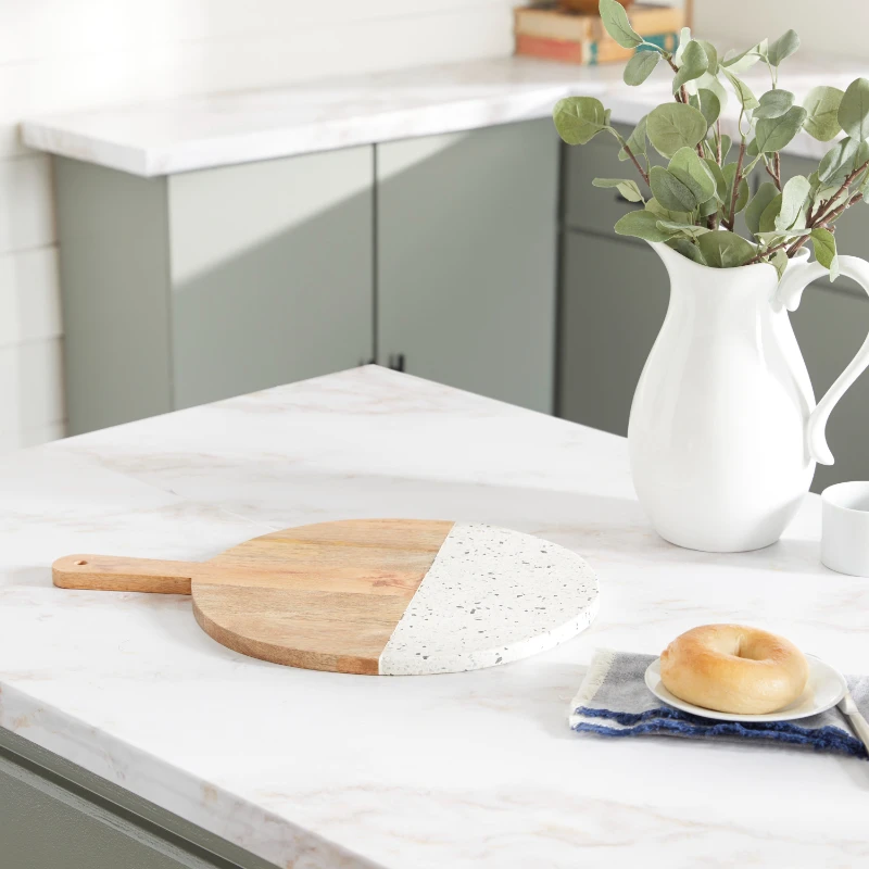 

Mango Wood Cutting Board with Terrazzo Details
